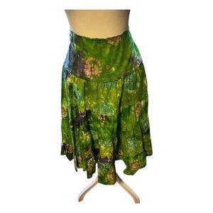 NWT Willi Smith Green Hippie Tie Dye Festival Skirt Sz 12